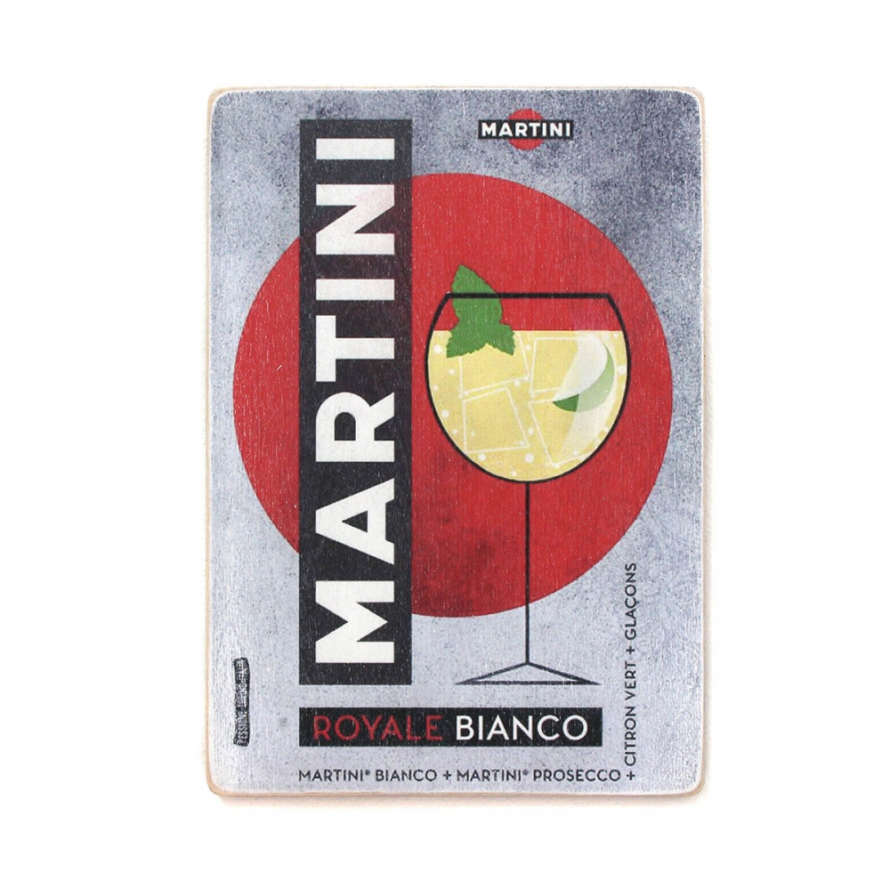

Деревянный постер Алкоголь Martini. Стеклянный бокал с коктейлем А2