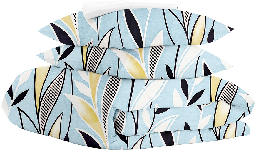 

Комплект семейного постельного белья Cosas Seaweed Blue White 2x160x220 см
