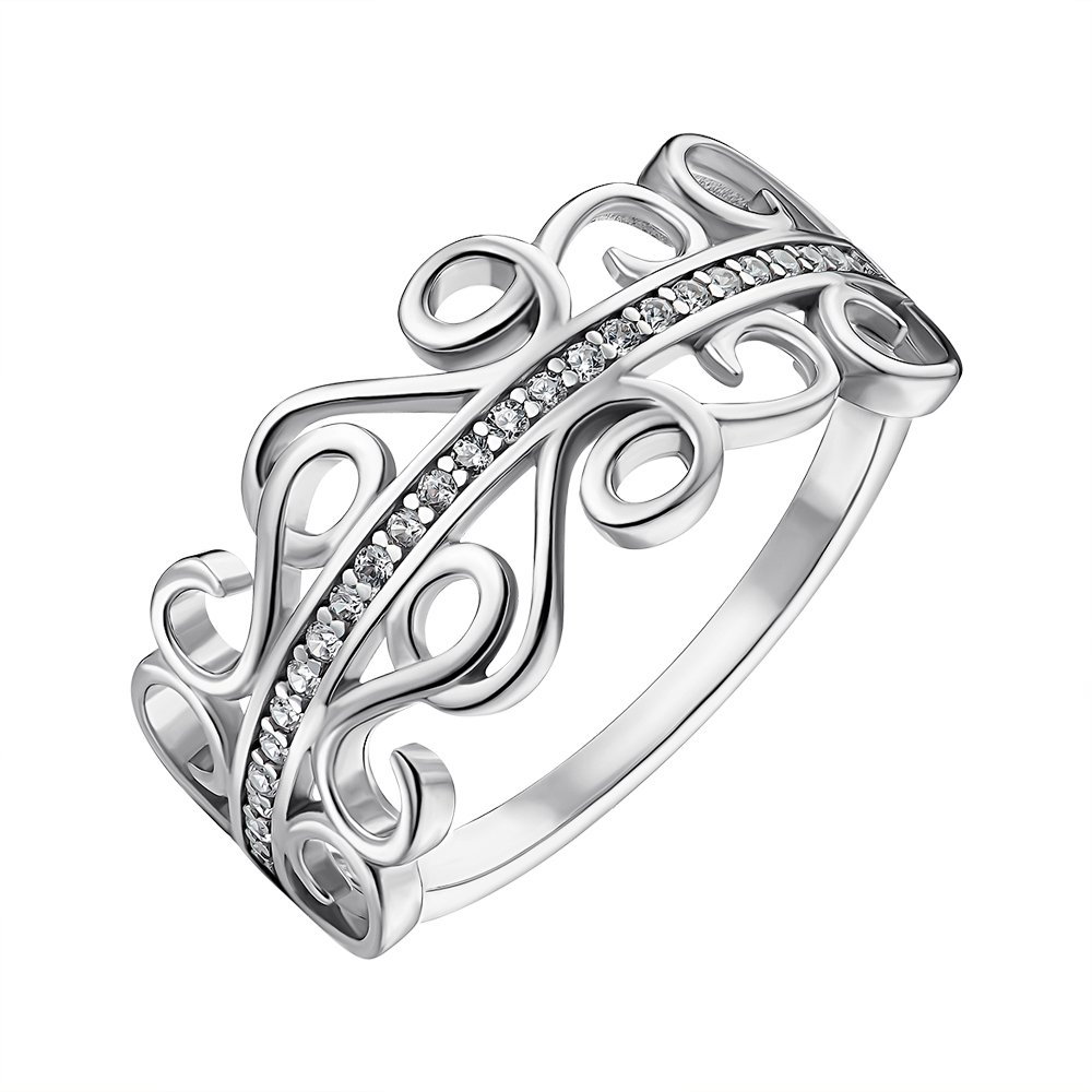

Серебряное кольцо с фианитами 000148639 17.5 размера