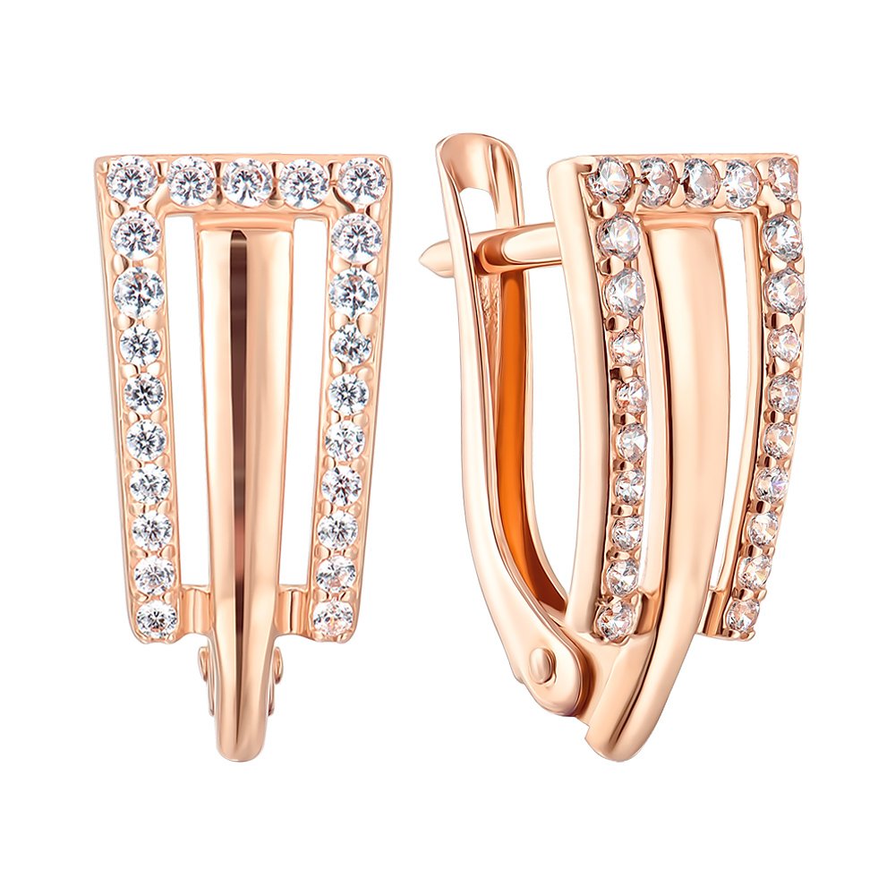 

Серьги из красного золота с фианитами 000152220
