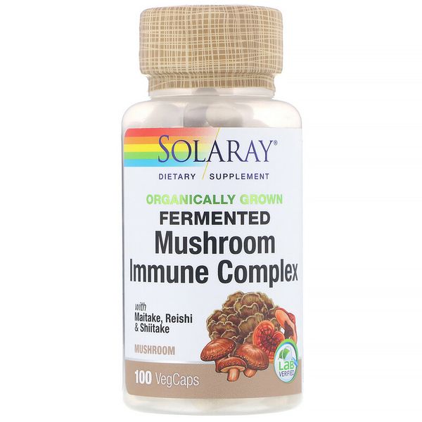 

Грибы майтаке Solaray Fermented Mushroom Immune Complex 100 капсул