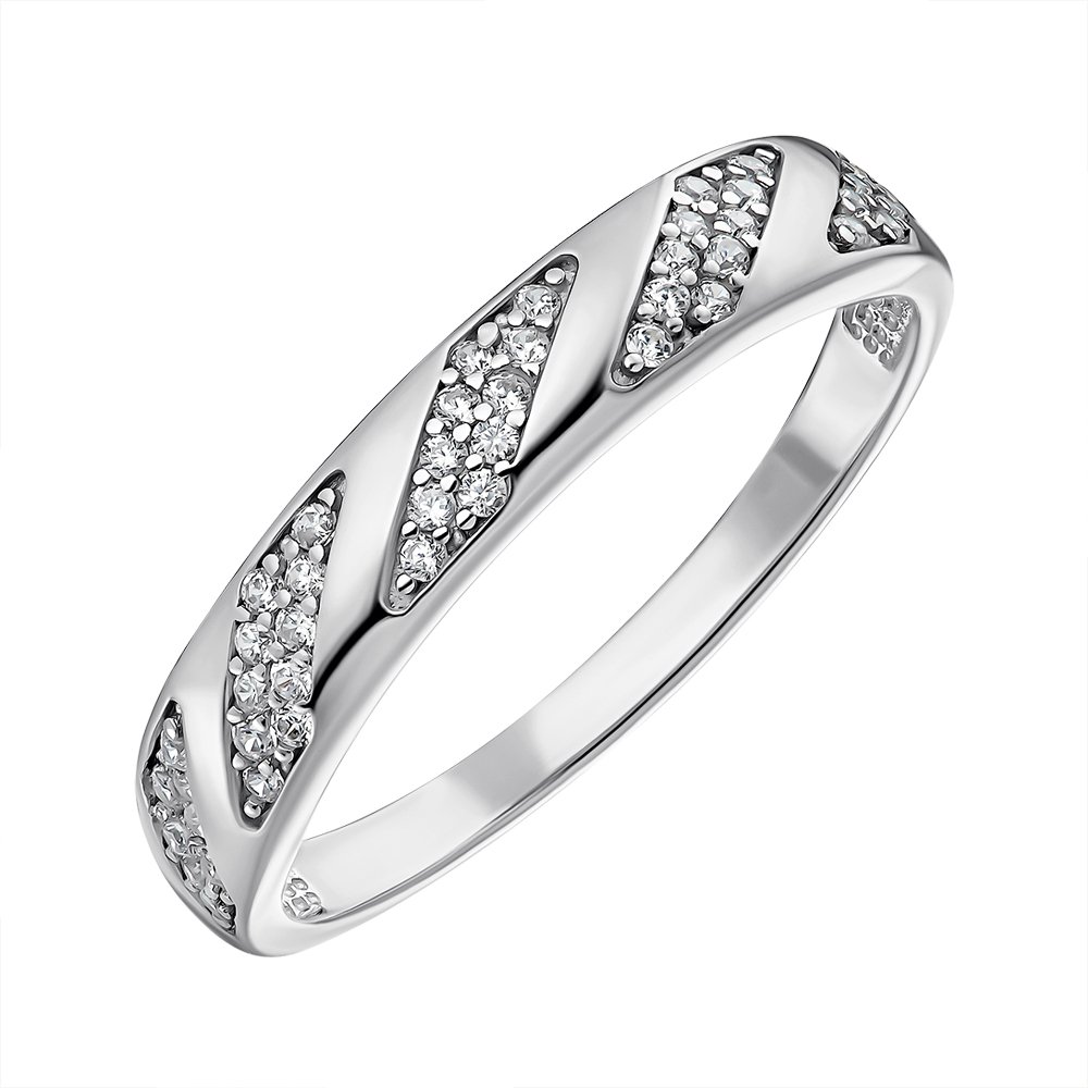 

Серебряное кольцо с фианитами 000148679 19 размера