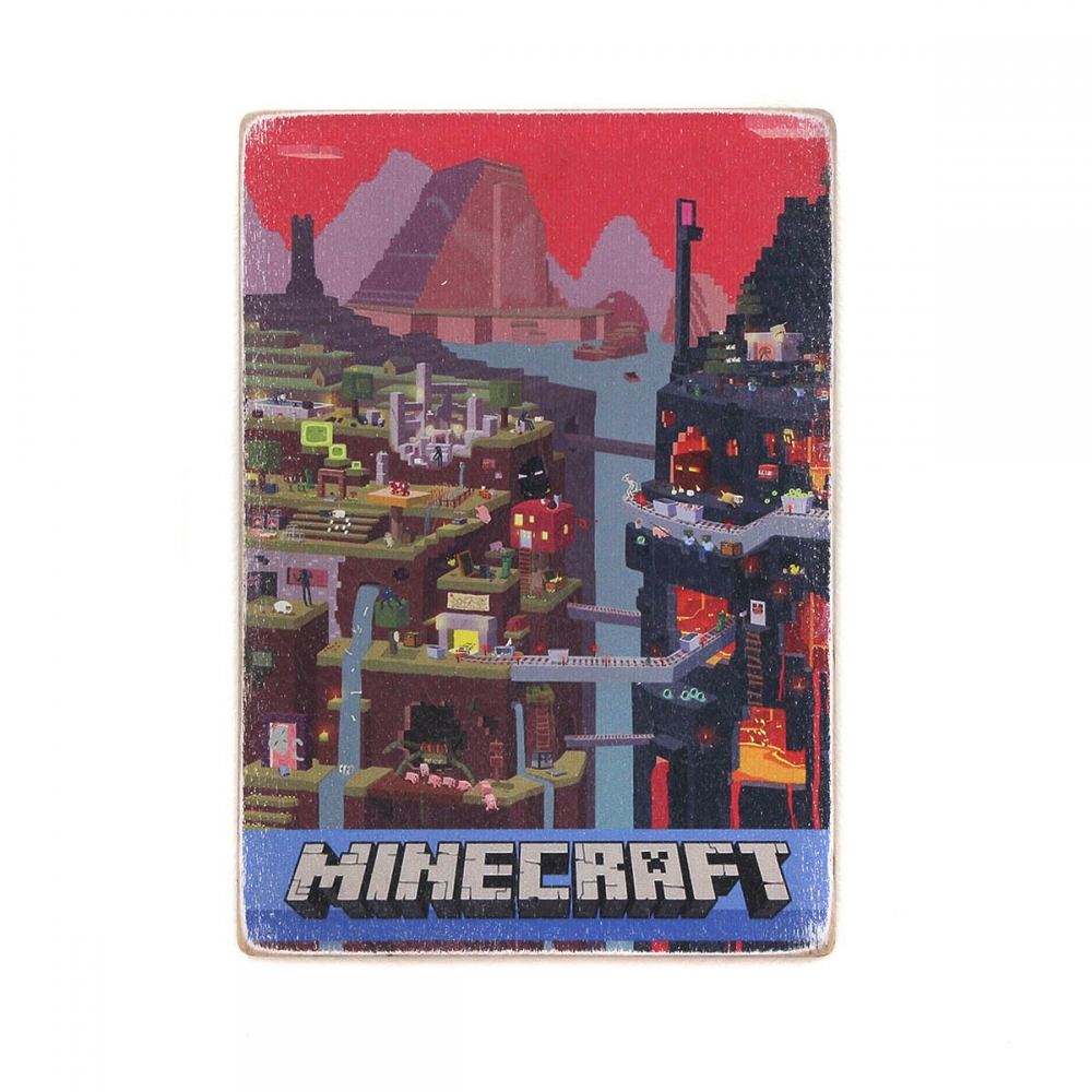 

Деревянный постер Видеоигры Minecraft. Майнкрафт А1