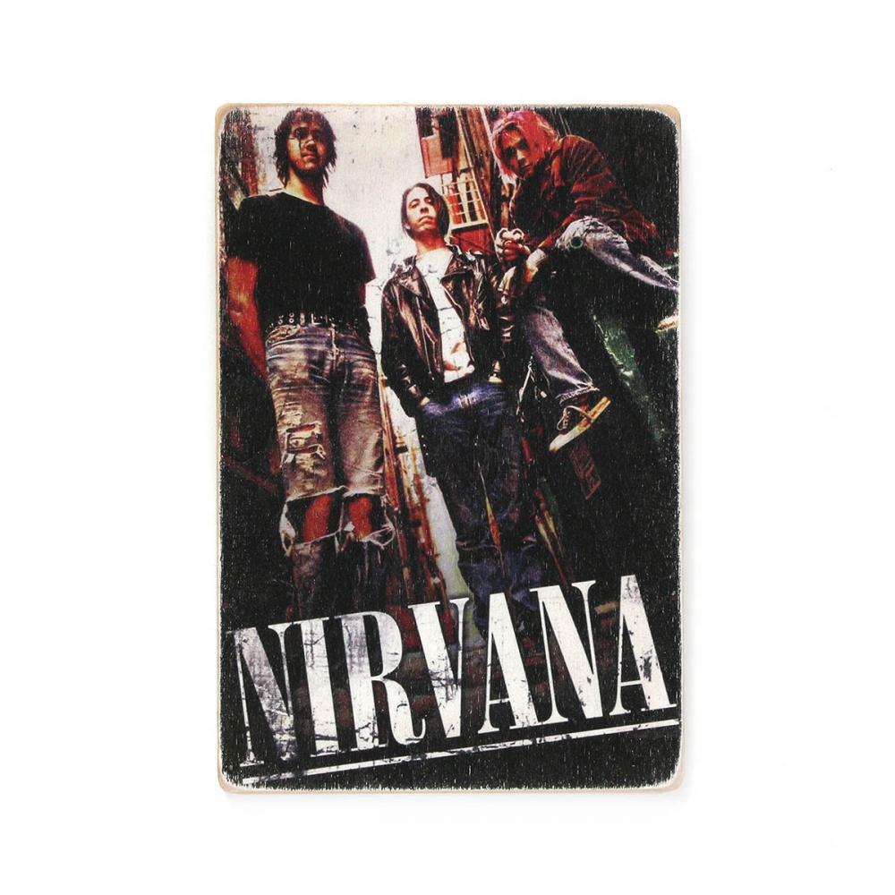 

Деревянный постер Музыка Nirvana. Нирвана. Состав. Цветное фото А1