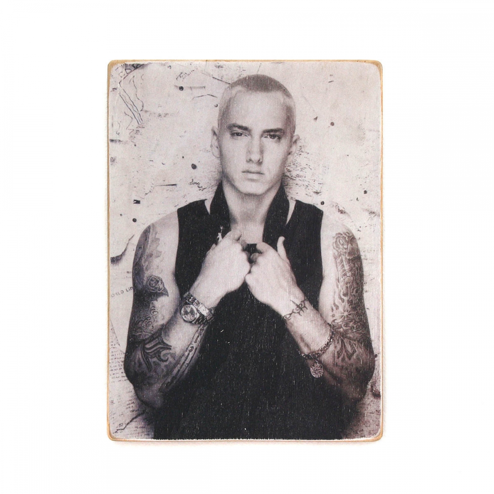 

Деревянный постер Музыка Eminem. Эминем. Черно-белое фото А1