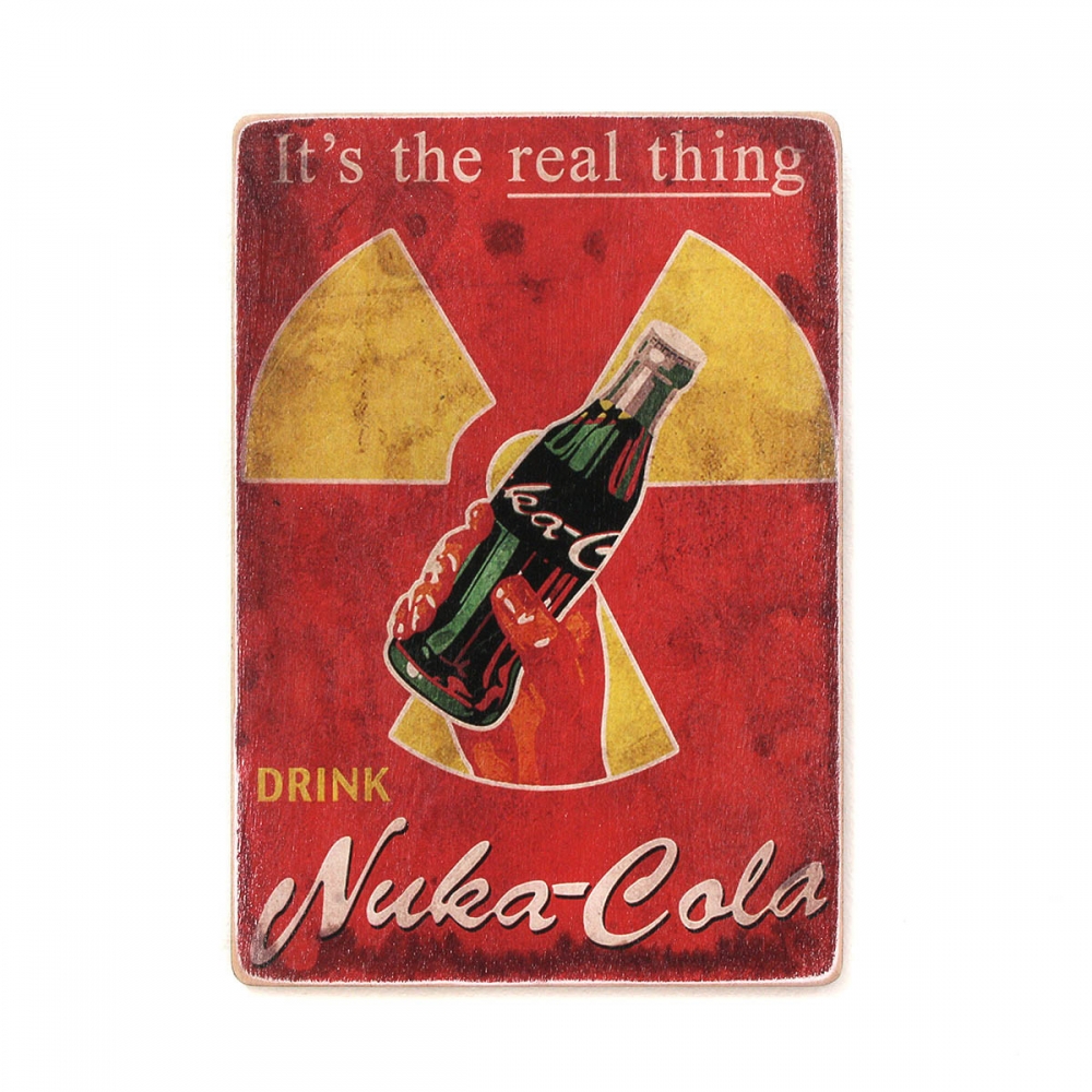 

Деревянный постер Видеоигры Fallout. It's the real thing. Nuka Cola А2