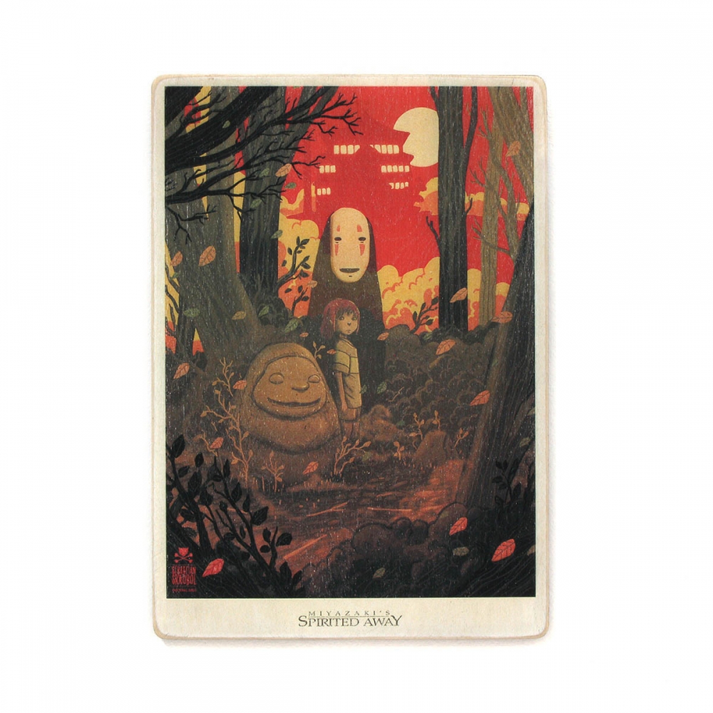 

Деревянный постер Мультфильмы Spirited away. Унесенные призраками. Арт. Вертикальный А1