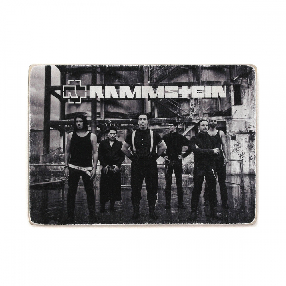 

Деревянный постер Музыка Rammstein. Рамштайн. Состав. Черно-белый А1