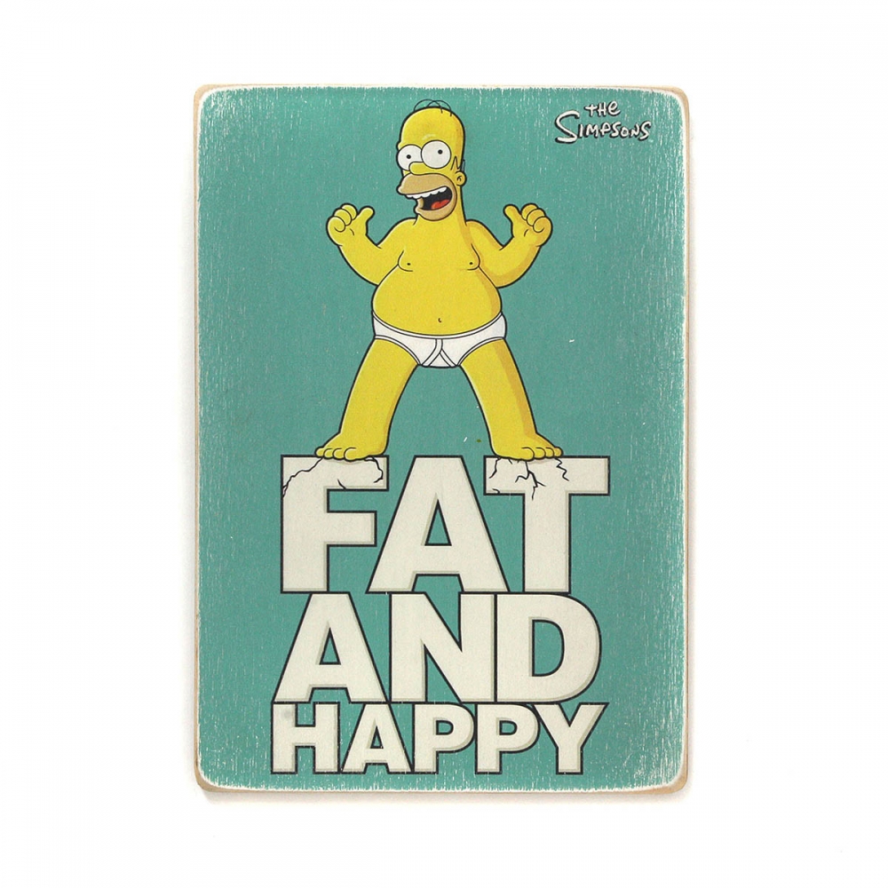 

Деревянный постер Мультфильмы The Simpsons. Гомер. Толстый и счастливый А2