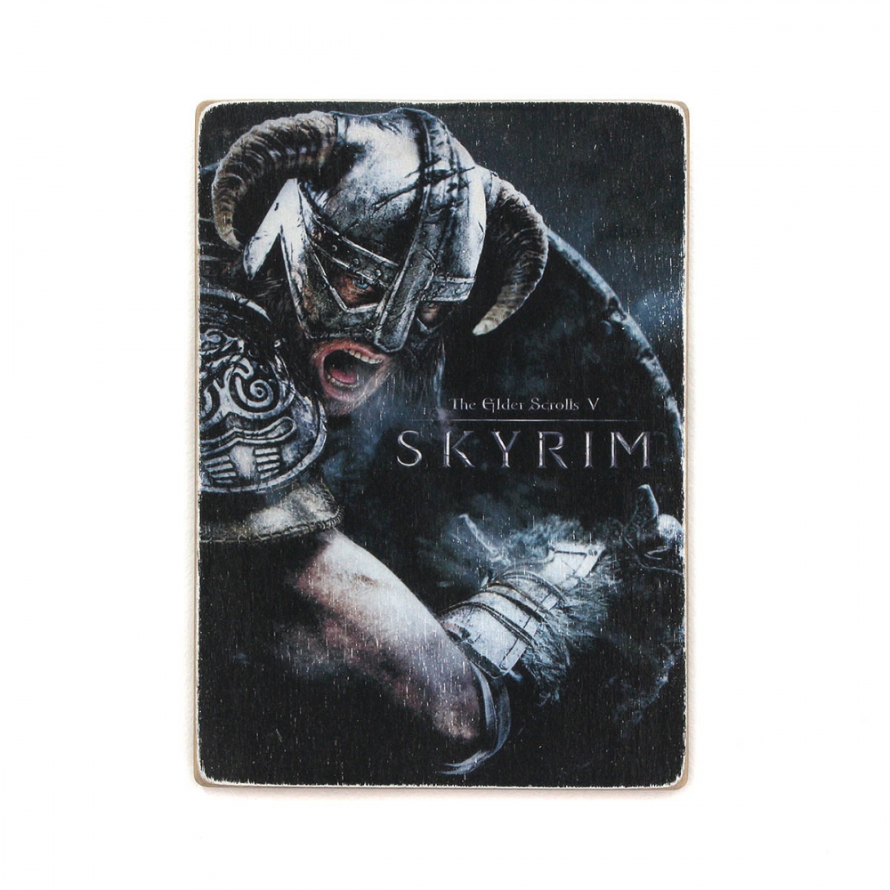 

Деревянный постер Видеоигры Skyrim. Скайрим. Довакин кричит А1