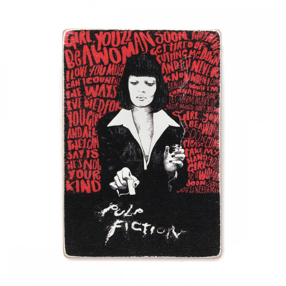 

Деревянный постер Фильмы и сериалы Pulp Fiction. Криминальное чтиво. Мия. Арт А2