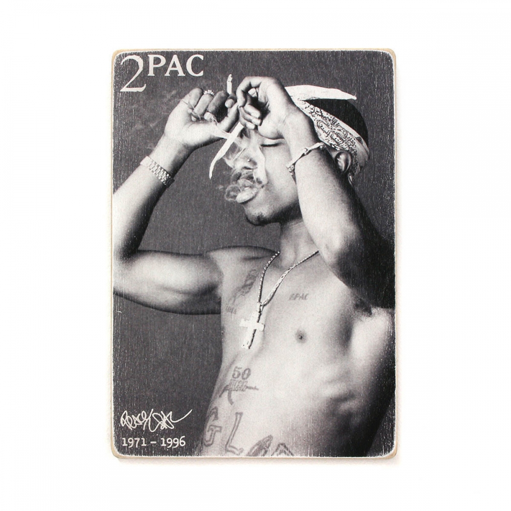 

Деревянный постер Музыка 2Pac. Тупак Шакур. Черно-белый портрет А2
