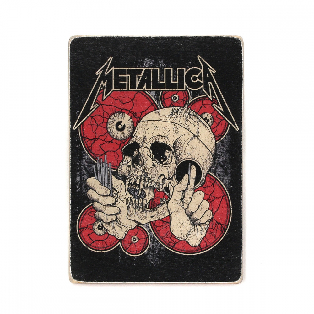 

Деревянный постер Музыка Metallica. Металлика. Череп с руками А2