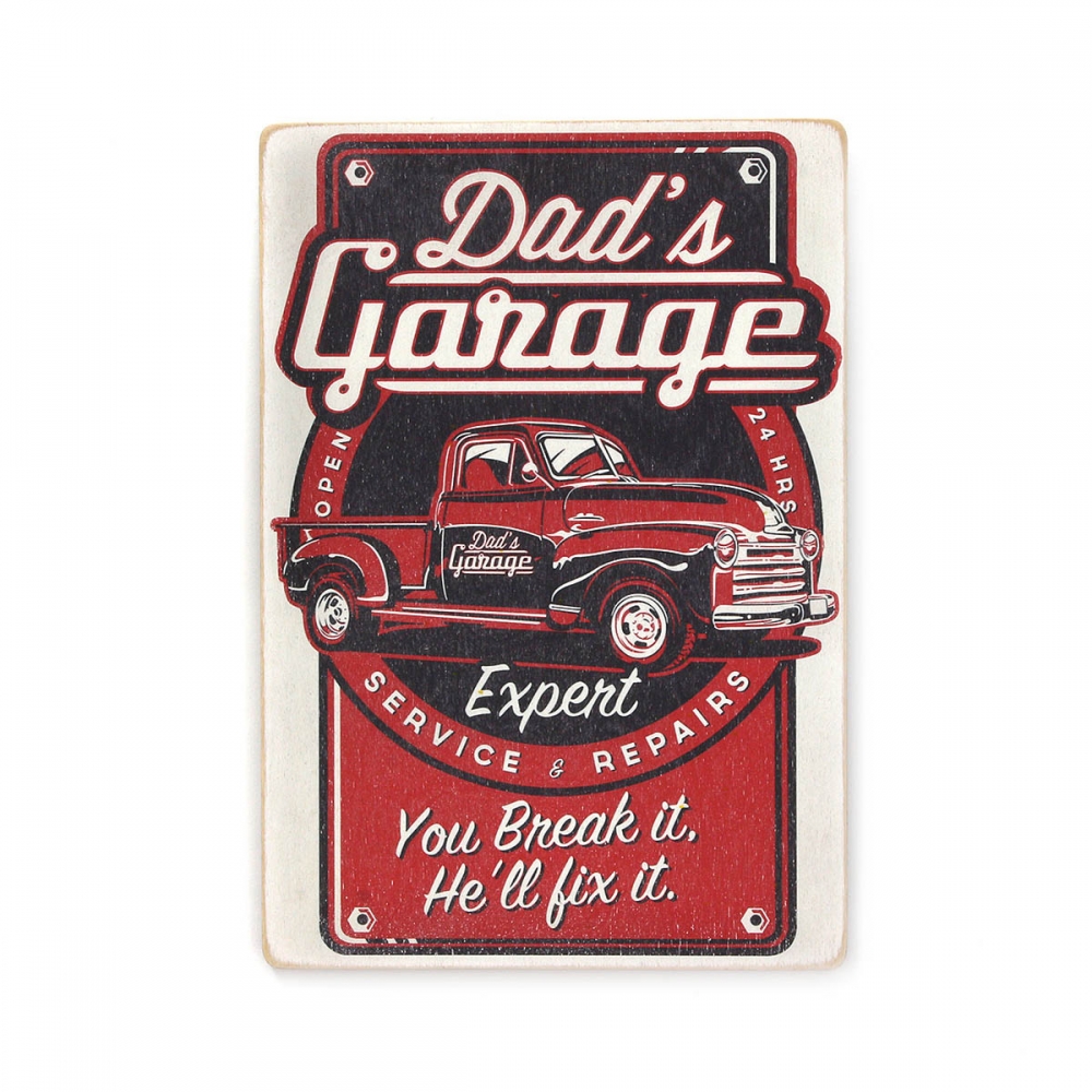 

Деревянный постер Автомобили Dad's garage. Art А2