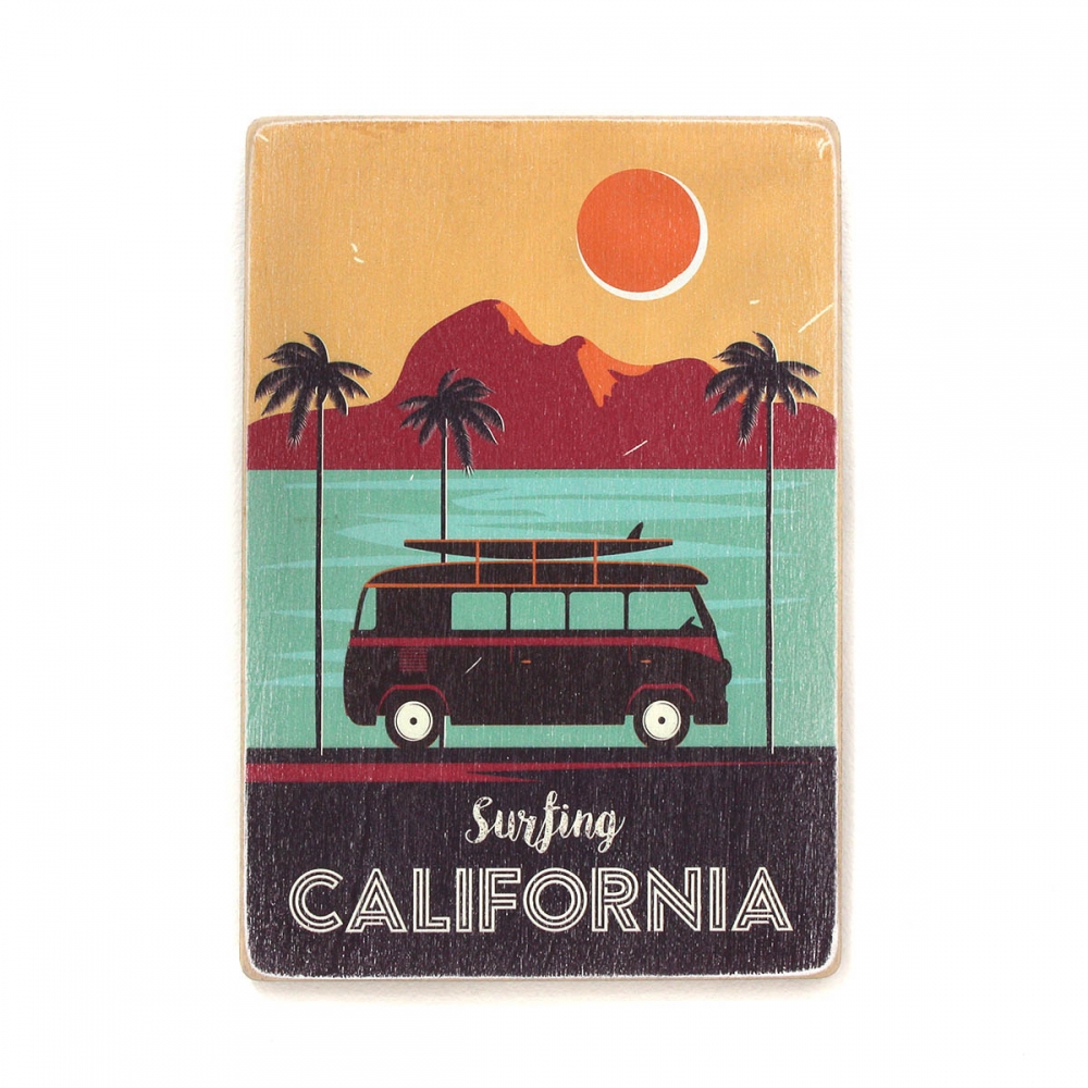 

Деревянный постер Города и страны Surfing California А2