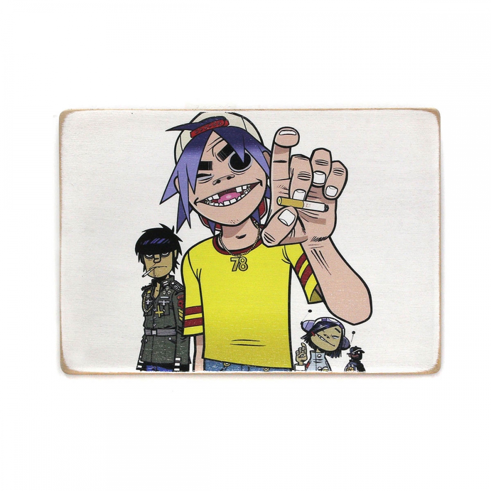 

Деревянный постер Музыка Gorillaz. Гориллаз. Стюарт в футболке А1