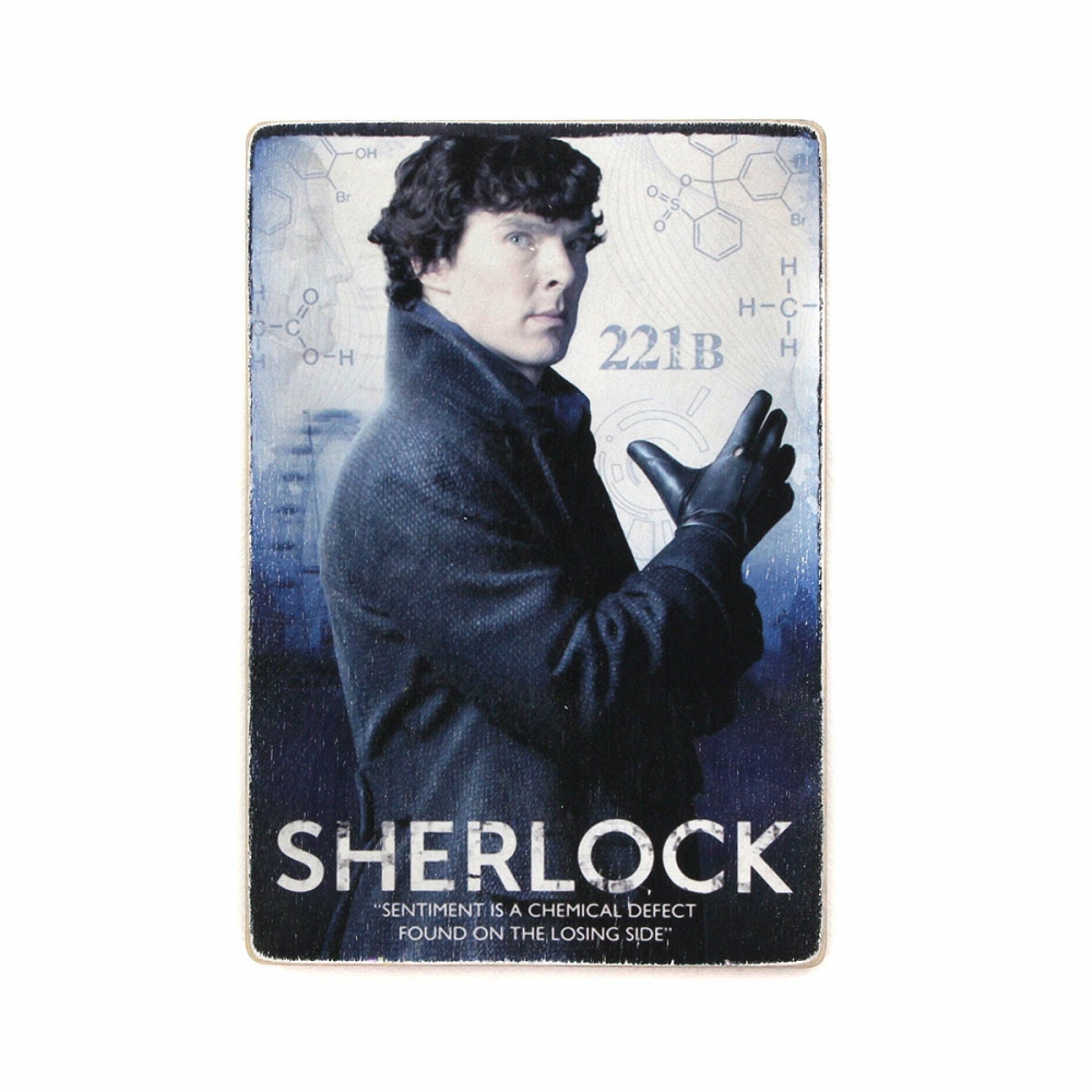 

Деревянный постер Фильмы и сериалы Sherlock. Sentiments a chemical defect А1