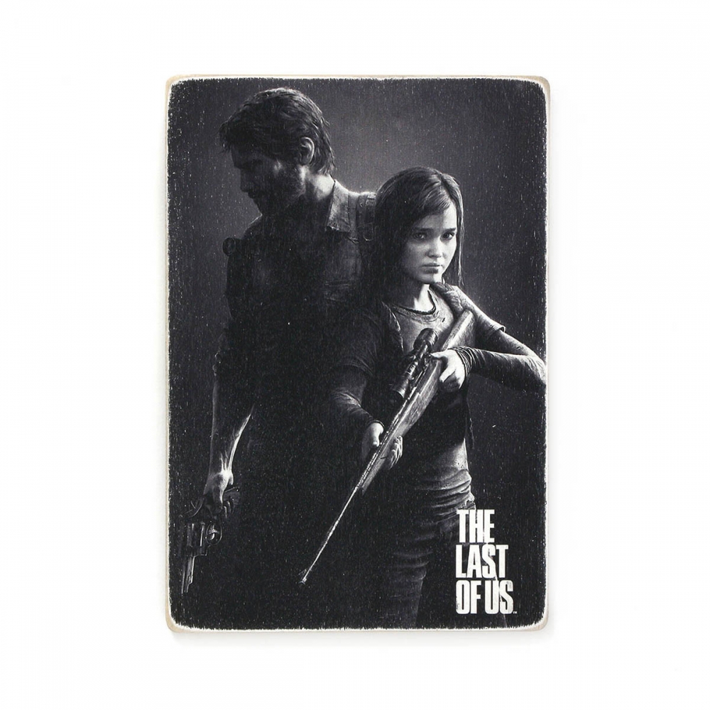 

Деревянный постер Видеоигры The last of us. Последний из нас. Черно-белый А1