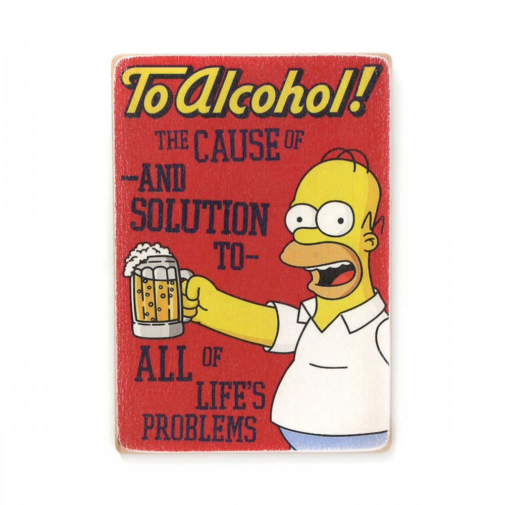 

Деревянный постер Мультфильмы The Simpsons. Гомер. За алкоголь! А1
