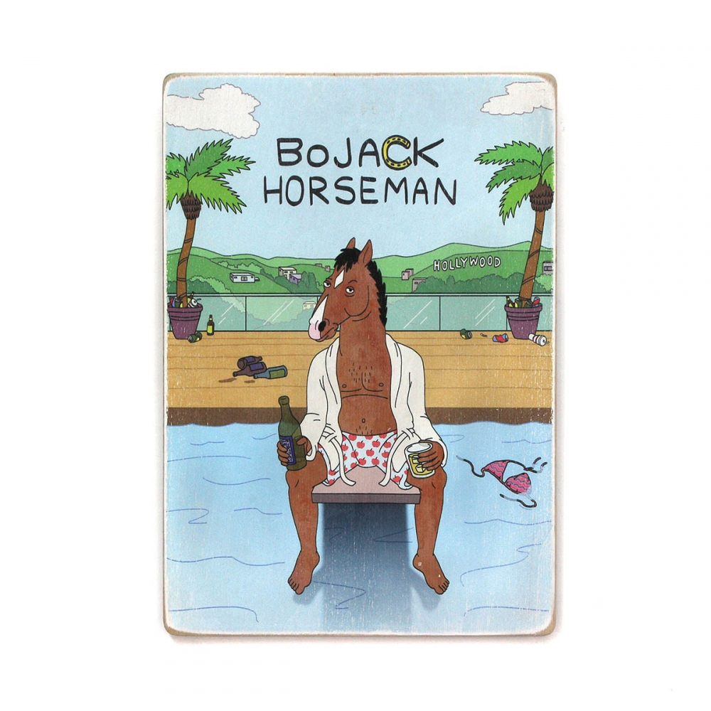

Деревянный постер Мультфильмы BoJack Horseman. Конь БоДжек у бассейна А2