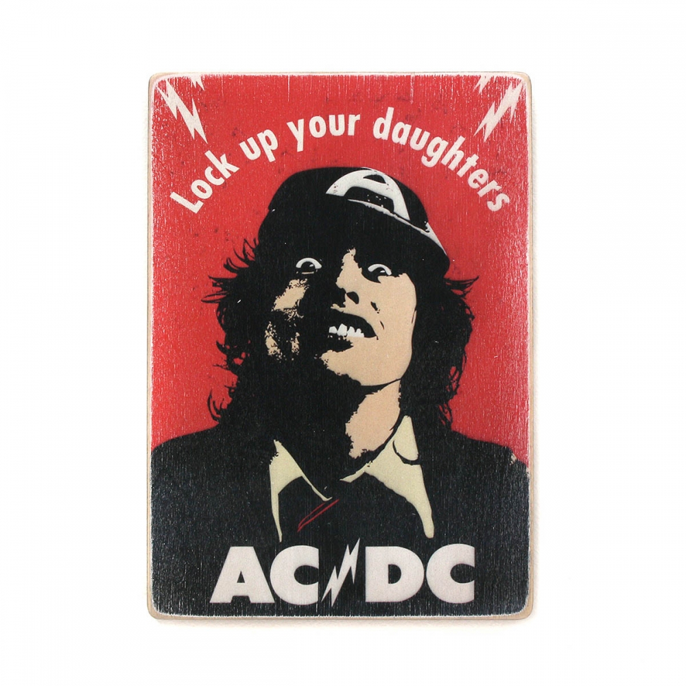 

Деревянный постер Музыка AC/DC. Lock up your daughters А2