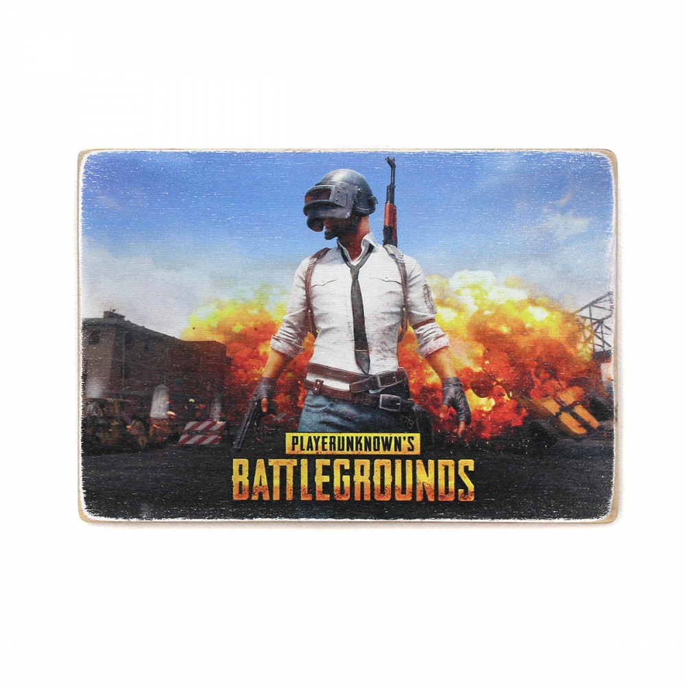 

Деревянный постер Видеоигры PUBG. ПАБГ. Взрыв А1