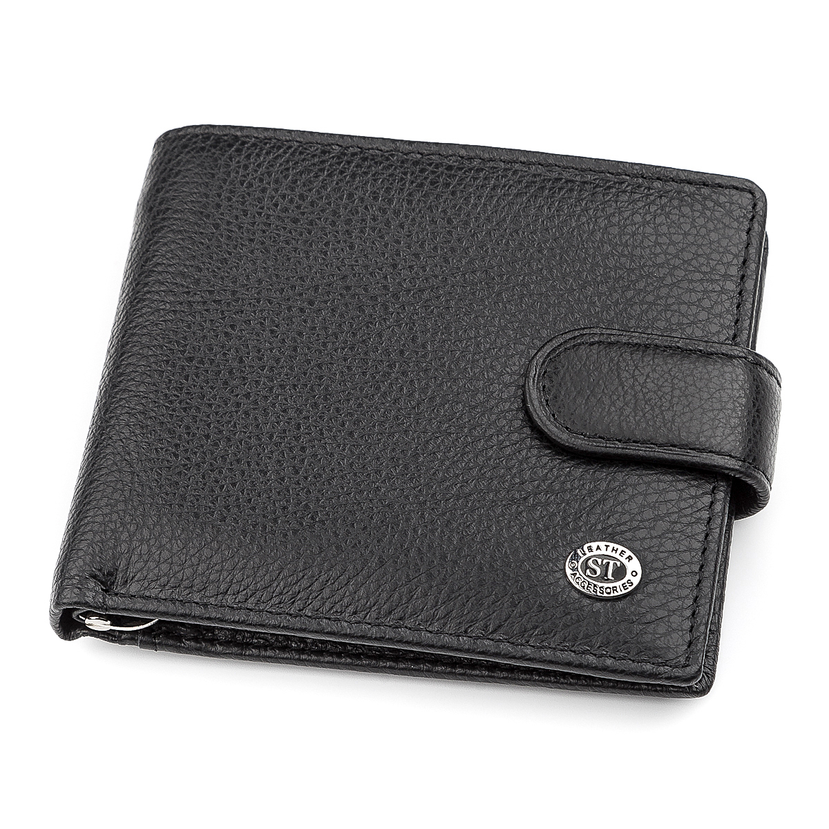 

Мужской кошелек ST Leather 18309 (ST113-1) с зажимом для денег Черный