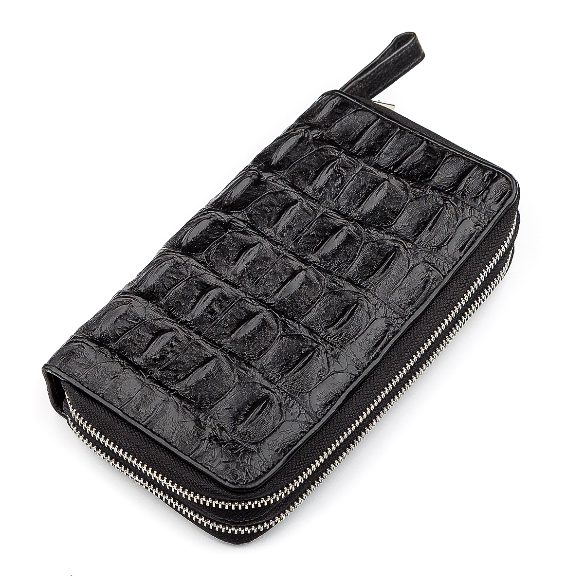 

Клатч на две молнии CROCODILE LEATHER 18274 из натуральной кожи крокодила Черный