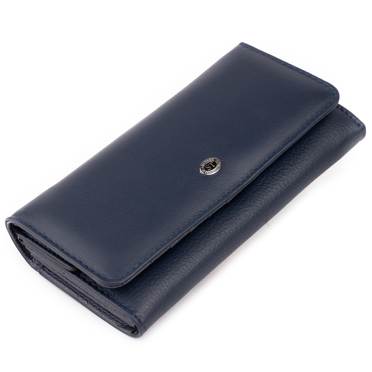 

Кошелек кожаный в два сложения женский ST Leather 19291 Синий