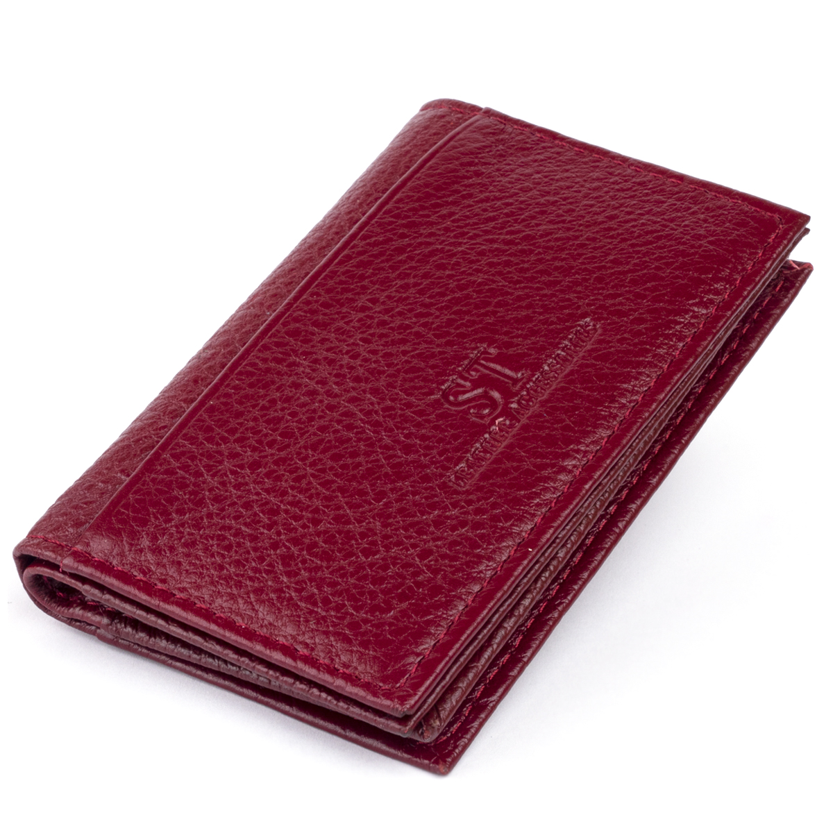 

Визитница-книжка ST Leather 19218 Бордовая
