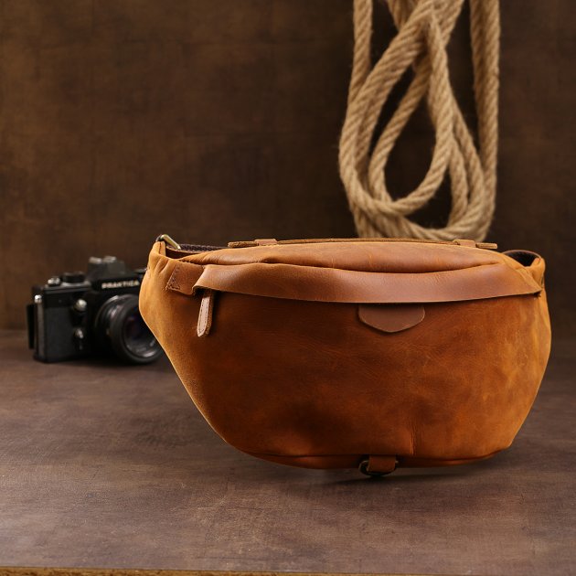 

Кожаная мужская винтажная сумка на пояс Vintage 20371 Коричневый