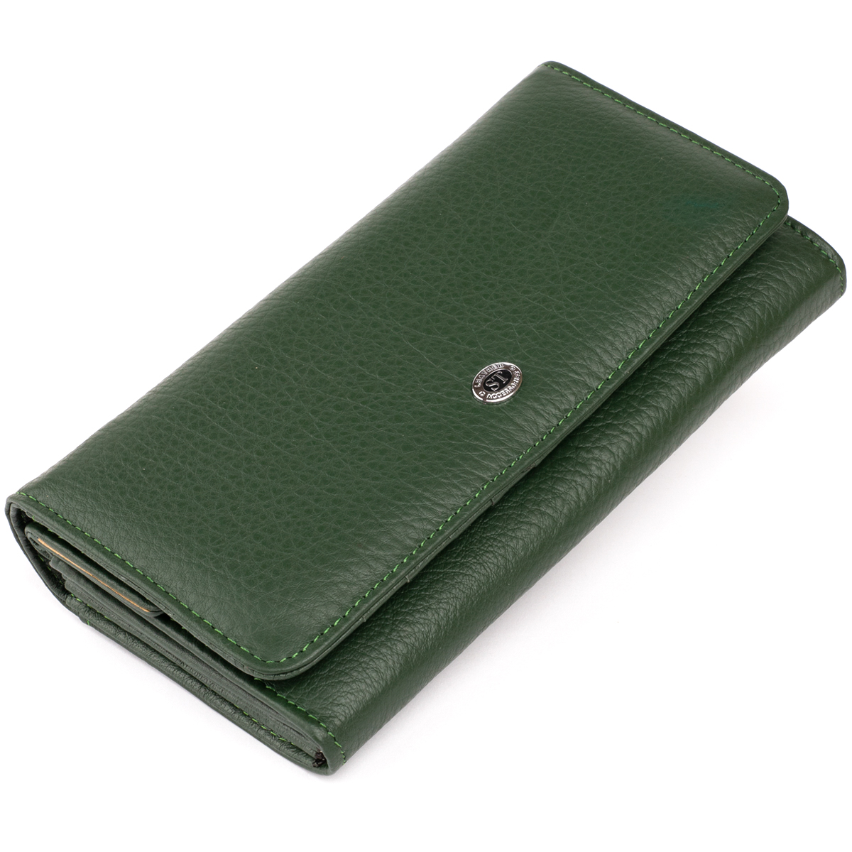 

Кошелек кожаный в два сложения женский ST Leather 19286 Зеленый