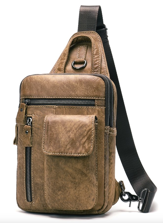 

Сумка через плечо мужская Vintage 20096 Светло-коричневая