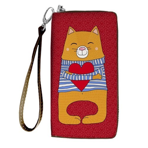 

Кошелёк на замке BIG (текстиль) Котик с сердечком Presentville 18,5х10 см 000174323