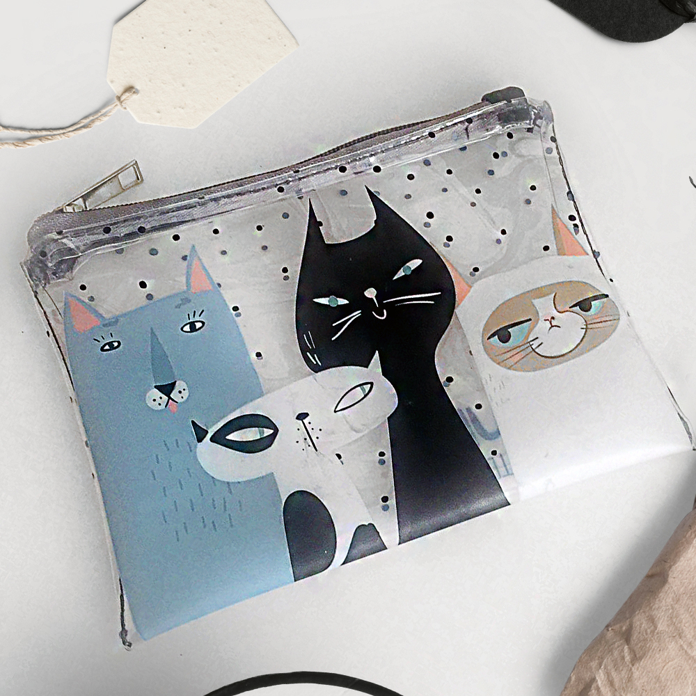 

Косметичка пластиковая прозрачная Visible Коты Presentville 18,5х15 см 000177182