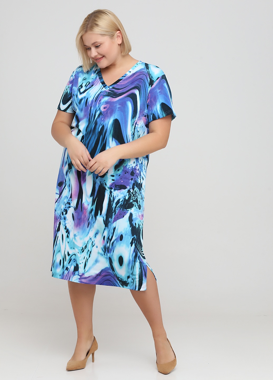 

Платье-футболка Ukreina Трикотаж 3XL Фиолетовый принт T21Pla0017