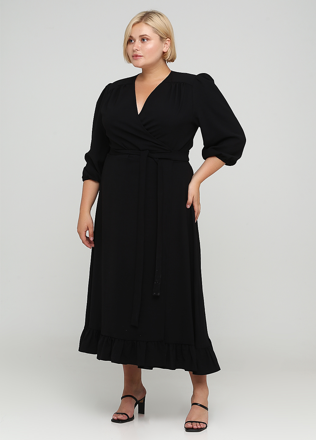 

Платье с запахом Ukreina Креп-шифон 2XL Черное U21Pla0825