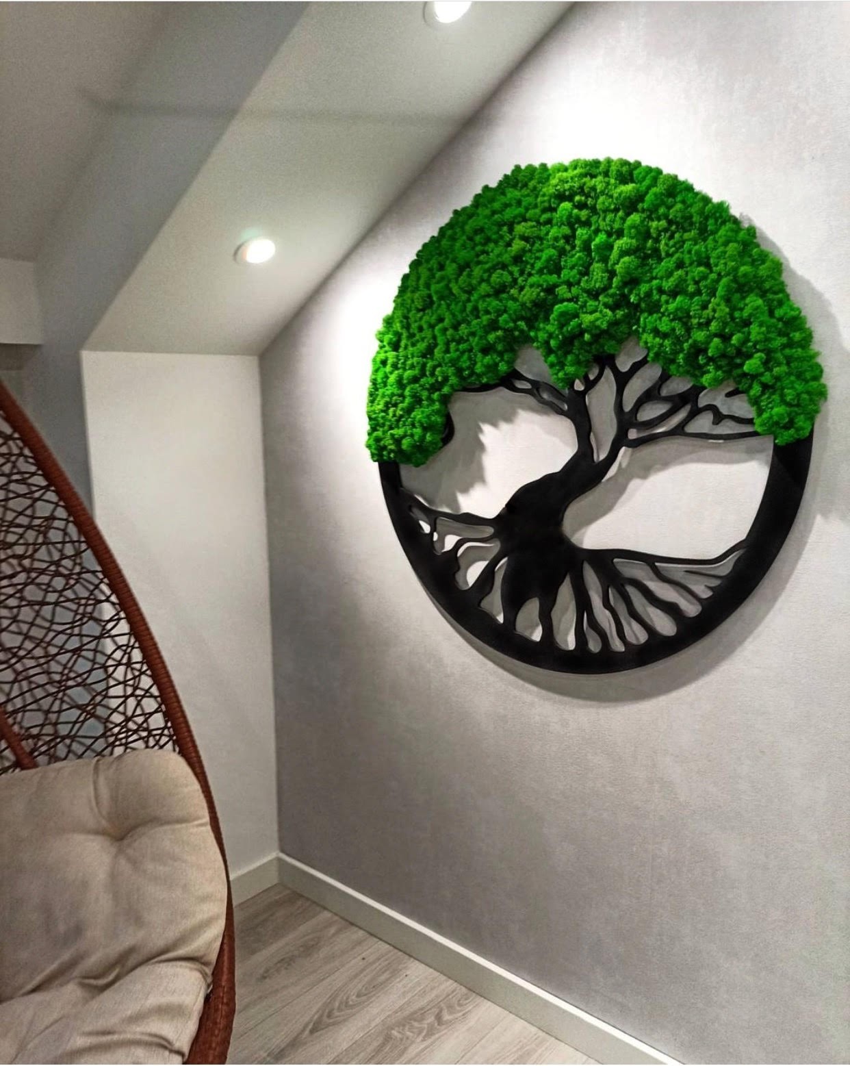 

Панно,картина, дерево со стабилизированым мхом А класу MiNature Moss 1м