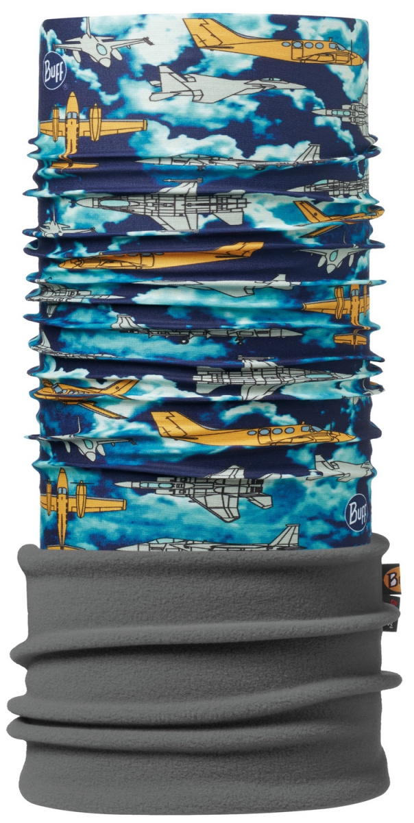 

Детский зимний бафф Buff Child Polar Planes blue/flint (BU 113425.707.10.00)