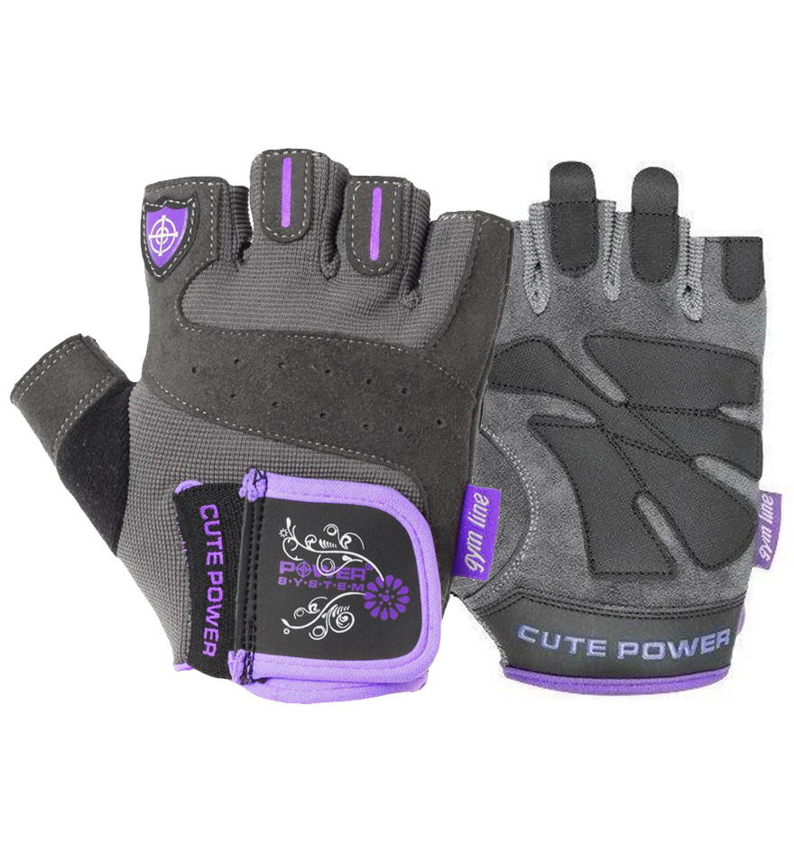 

Перчатки для фитнеса и тяжелой атлетики Power System Cute Power PS-2560 женские Purple черно-фиолетовый XS