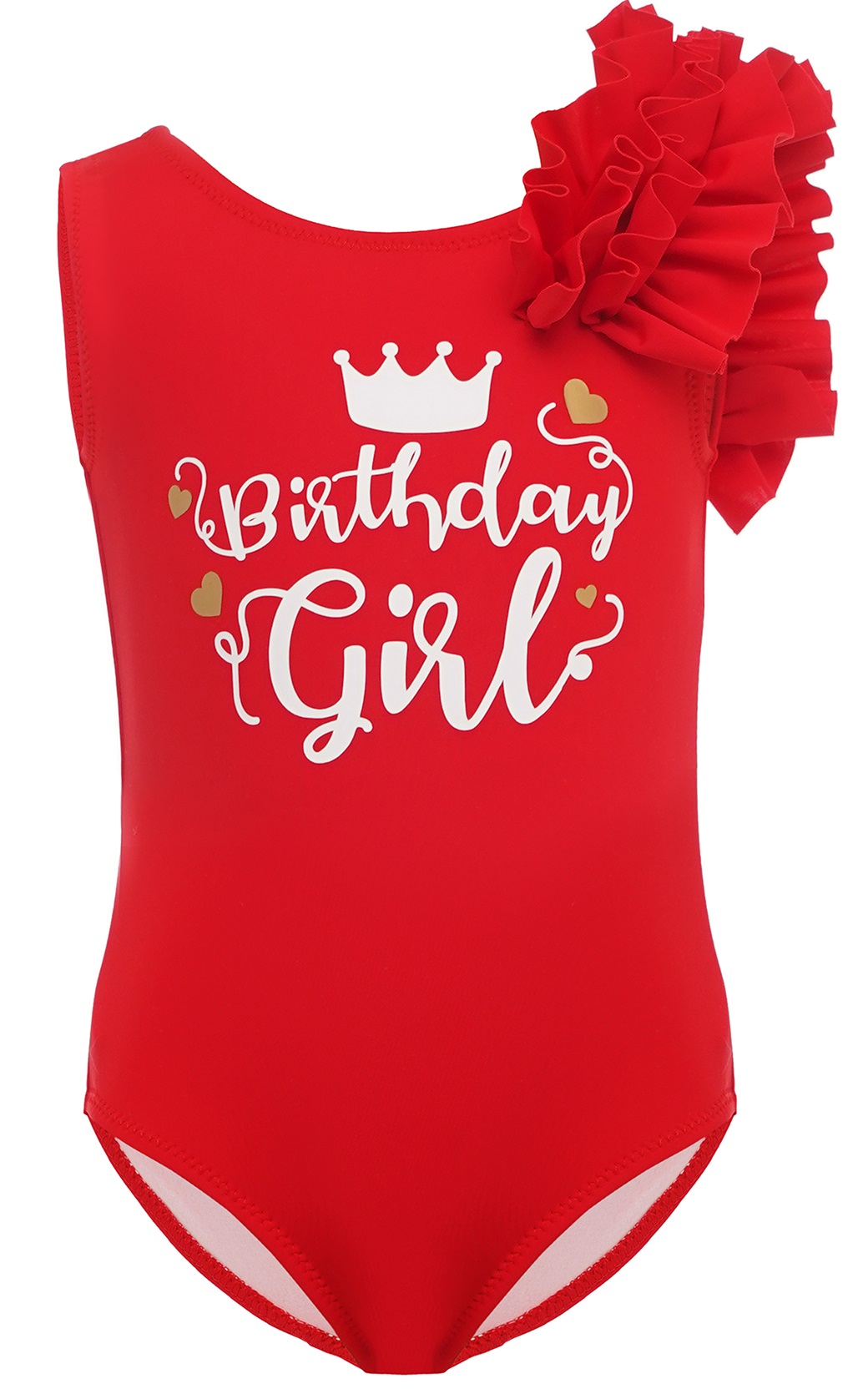 

Купальник “Birthday Girl” на день рождения от BabyLadySwim K3N012 146 см Красный с повязкой на голову (K3N012146)