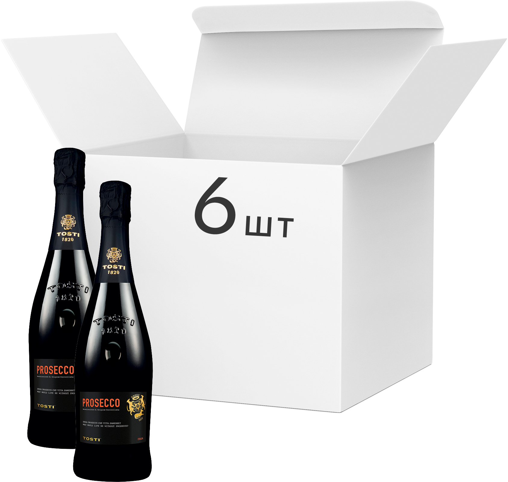 Акція на Упаковка вина игристого Tosti Prosecco D.O.C. белое экстра-сухое 11% 0.75 л х 6 шт. (8034042196751) від Rozetka UA