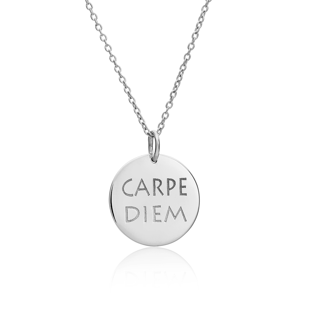 

Подвеска круглая Carpe diem серебро
