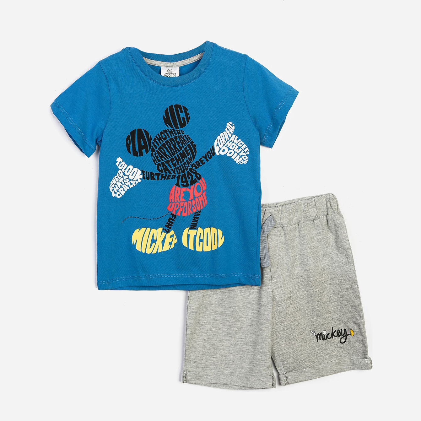 Акція на Костюм (футболка + шорты) Disney Mickey Mouse MC15602 92 см Сине-серый (8691109784483) від Rozetka UA