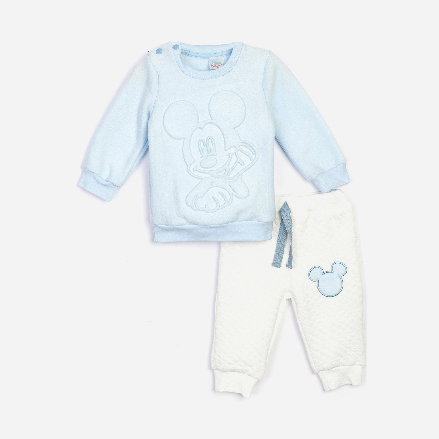 

Костюм (свитшот + спортивные штаны) Disney Mickey Mouse MC16201 80-86 см Бело-бирюзовый