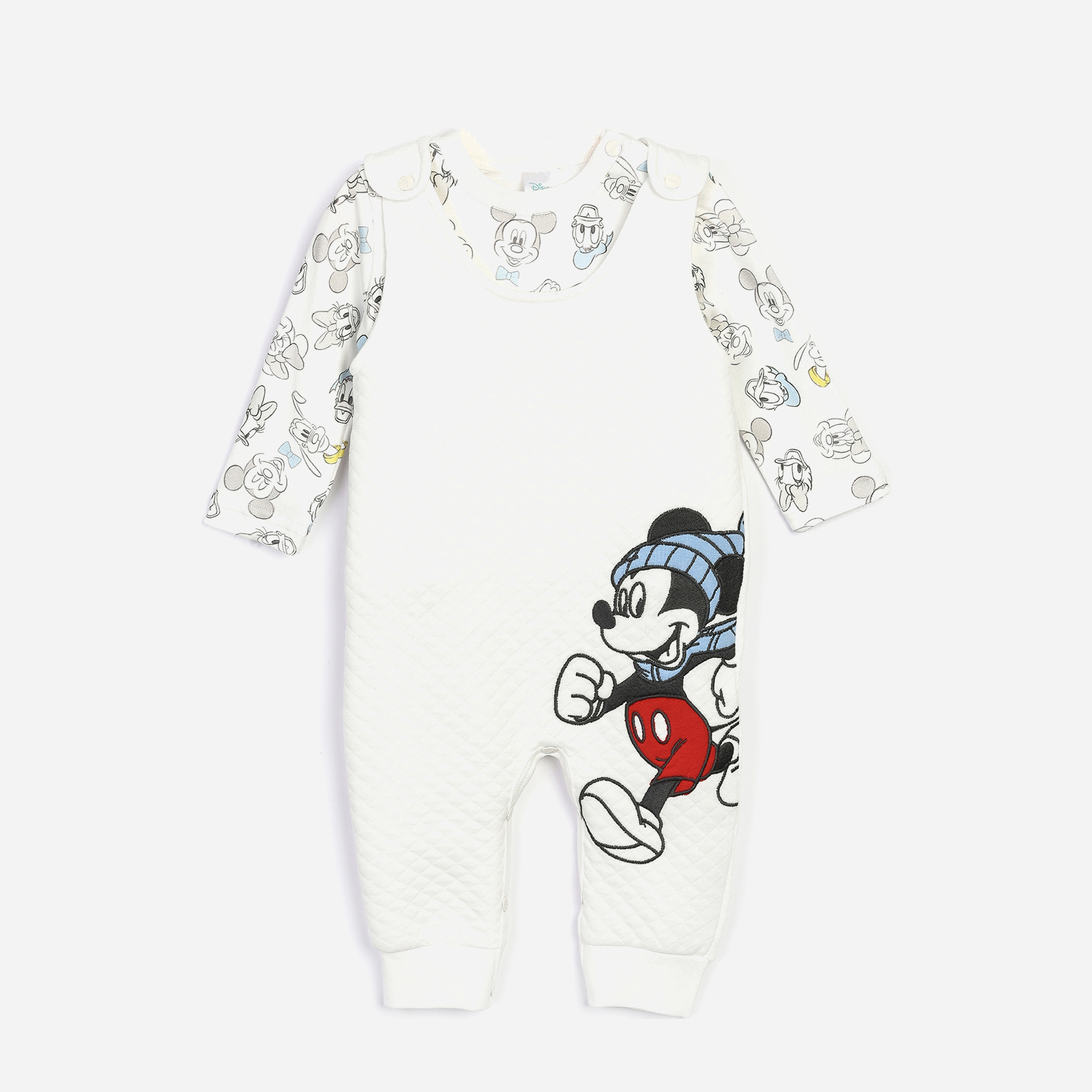 

Костюм (полукомбинезон + футболка с длинными рукавами) Disney Mickey Mouse MC16199 74-80 см Белый