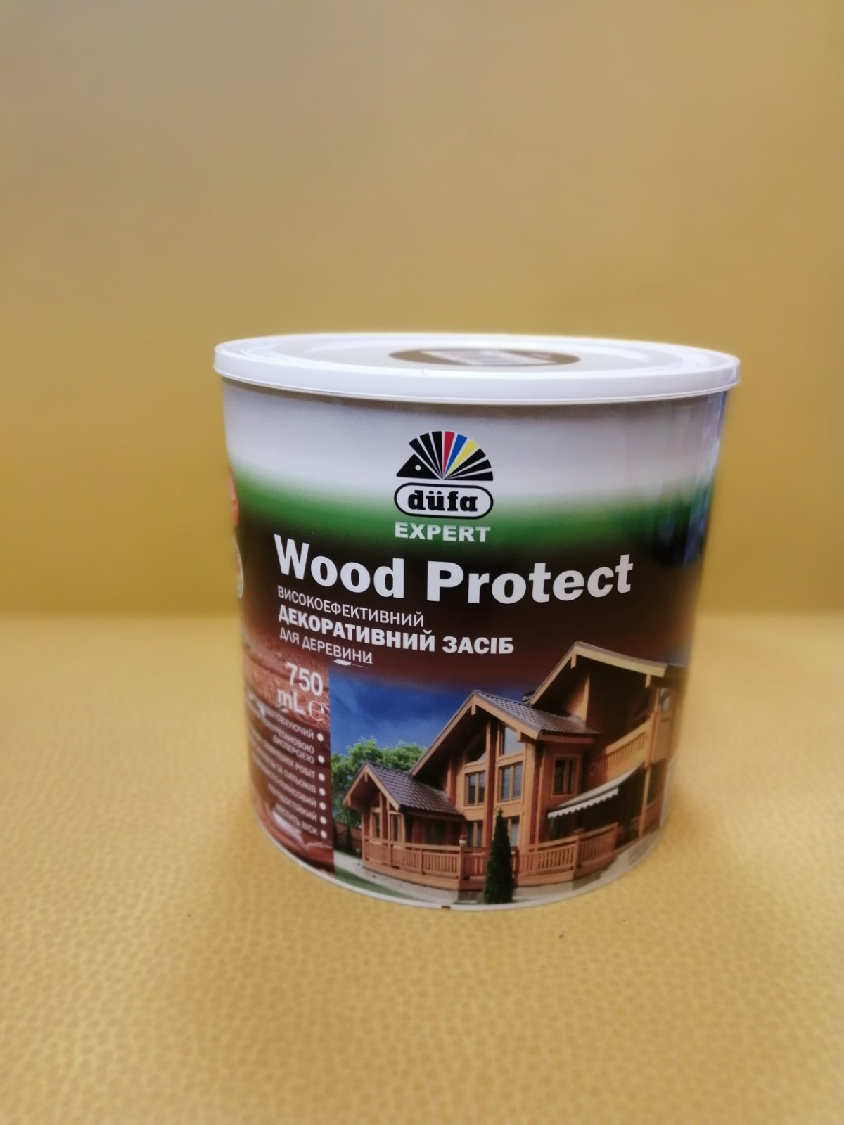 

Dufa Wood Protect ,высокоэффективное декоративное средство для древесины с воском, каштан, 0,75 л