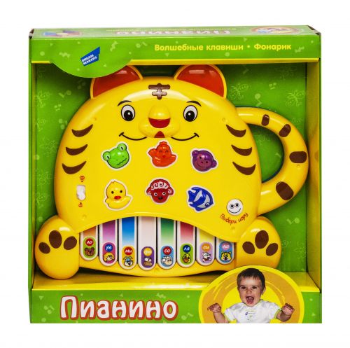 

Электронная развивающая игрушка Пианино.Тигренок желтый