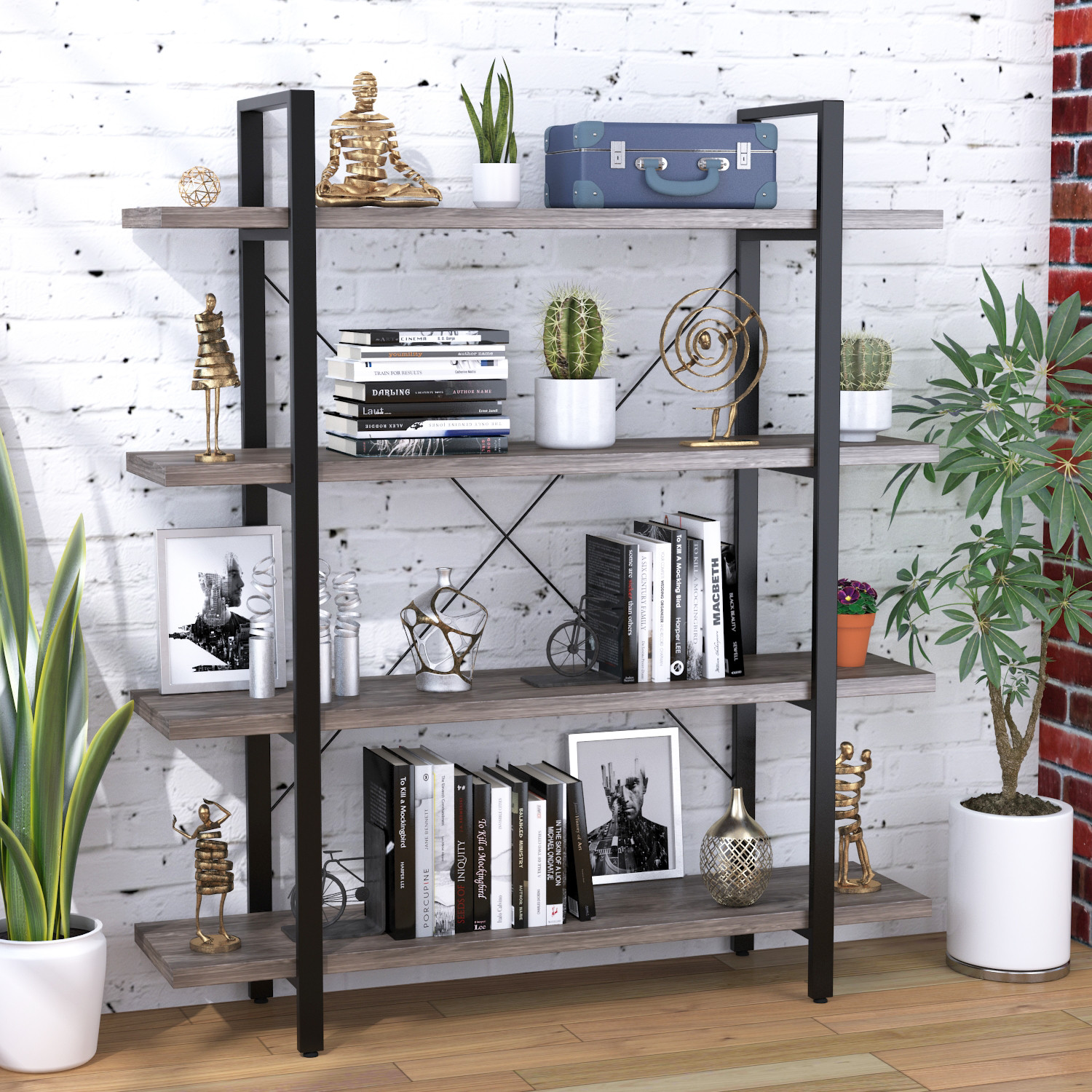 

Стеллаж Сингл-4-135 Loft Design Дуб Палена