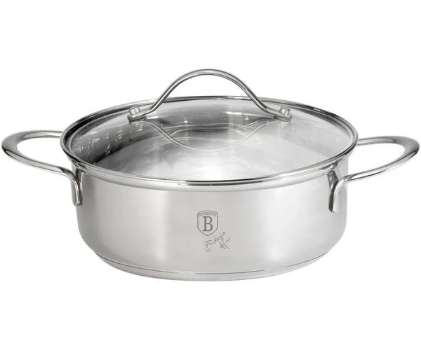 

Кастрюля из нержавеющей стали с крышкой 7 л Berlinger Haus Silver Jewellery Collection BH-6282